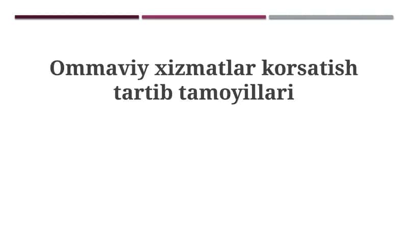 Xizmat ko'rsatish standartlari