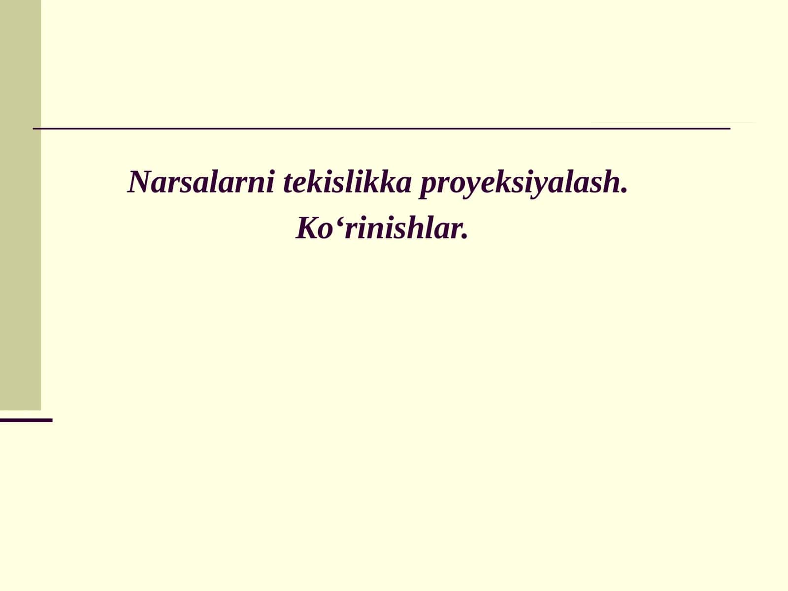 To‘g‘ri burchakli proyeksiya