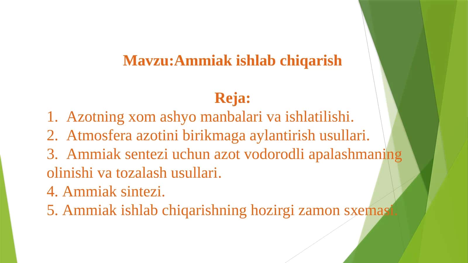 Ammiak ishlab chiqarish