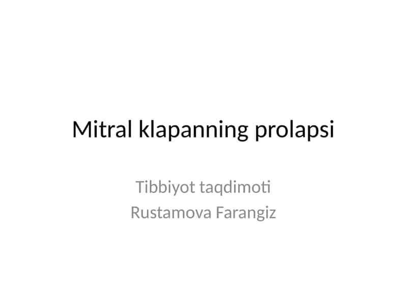 Mitral klapanning prolapsi