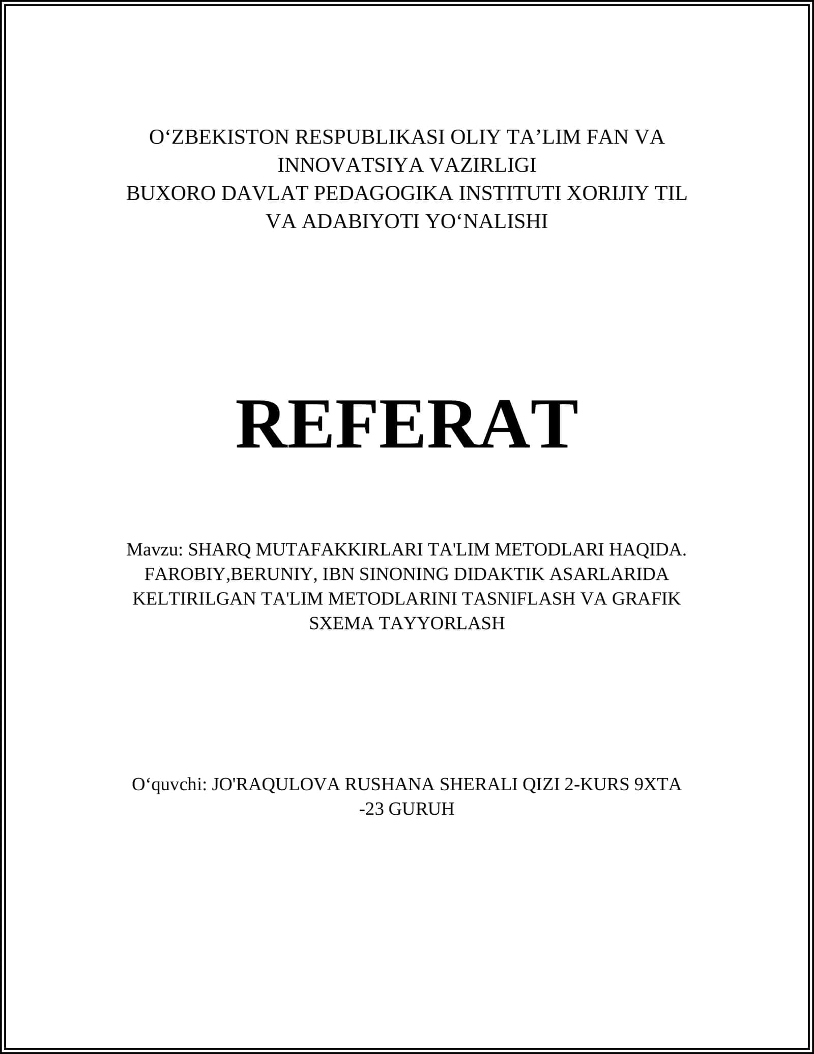 FAROBIY TA'LIM METODLARI