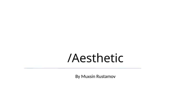 Estetik asoslar