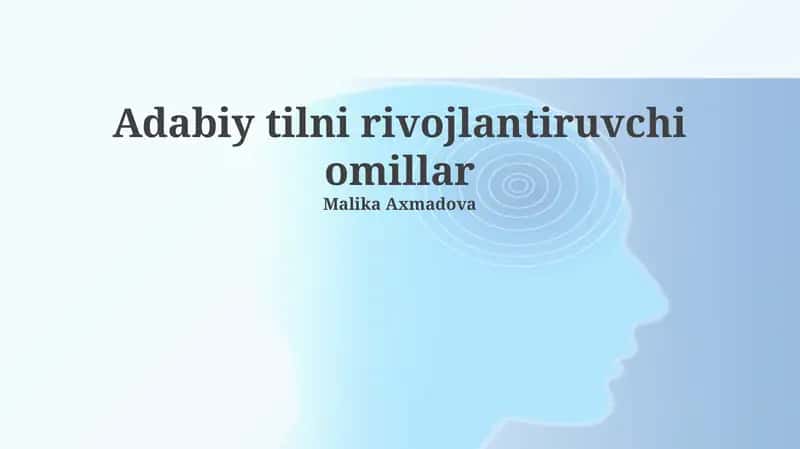 Adabiy tilni rivojlantiruvchi omillar