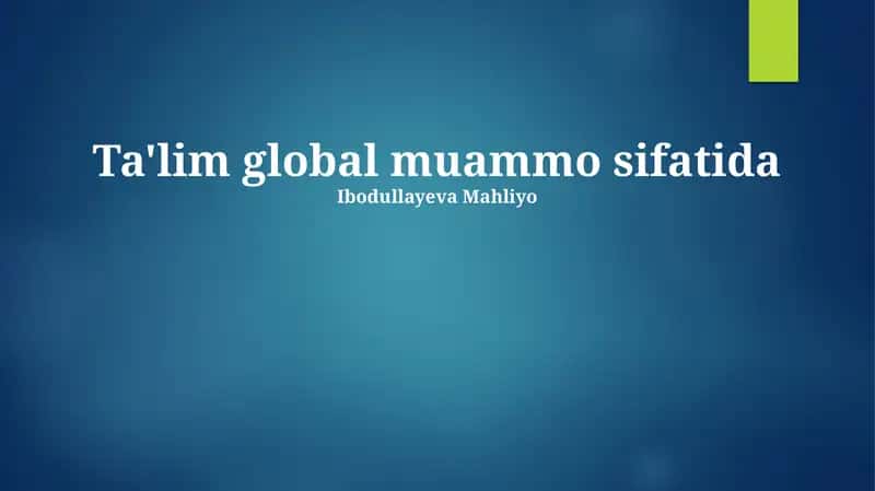 Ta'lim va ijtimoiy adolat