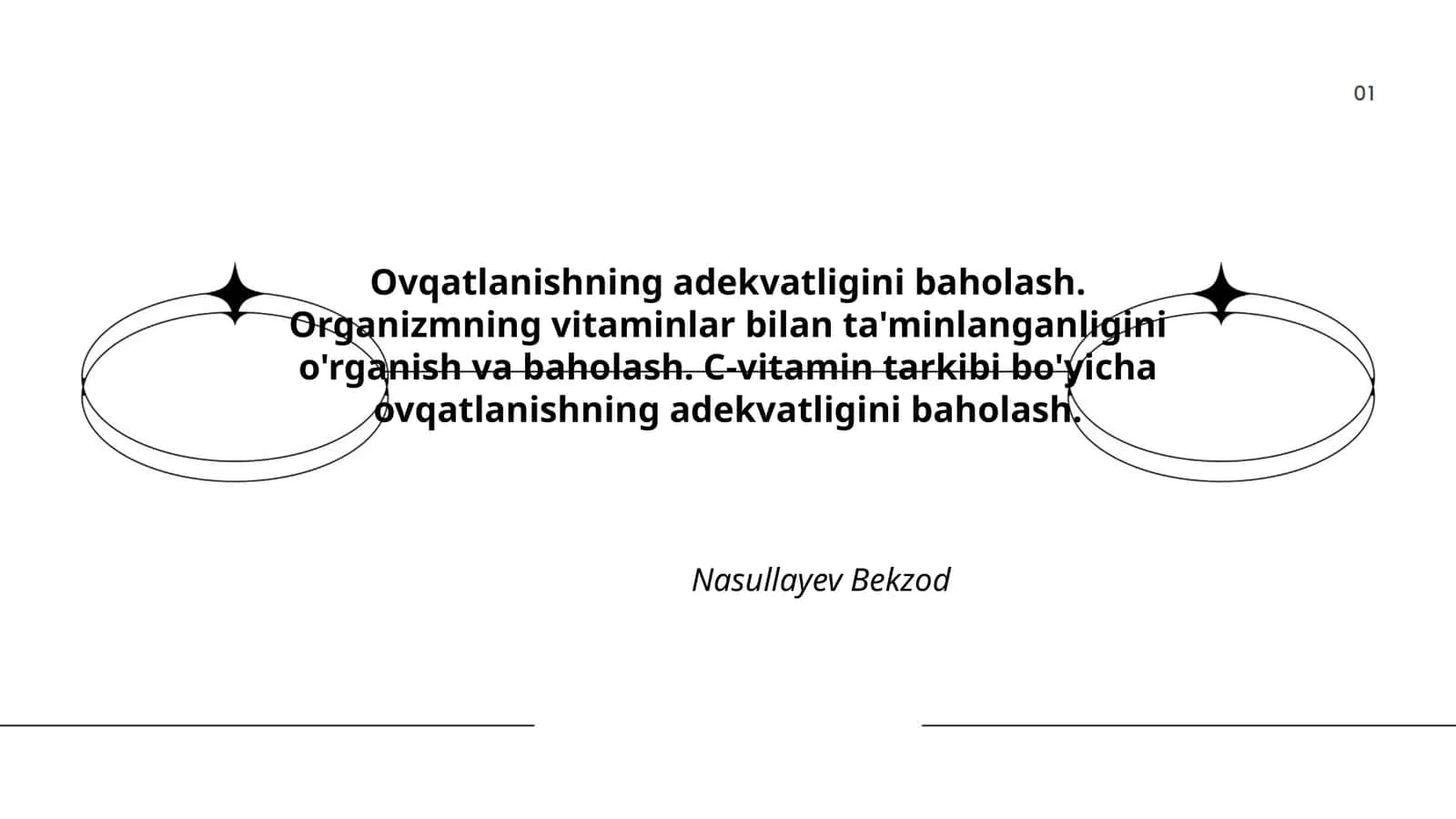Ovqatlanishning adekvatligini baholash