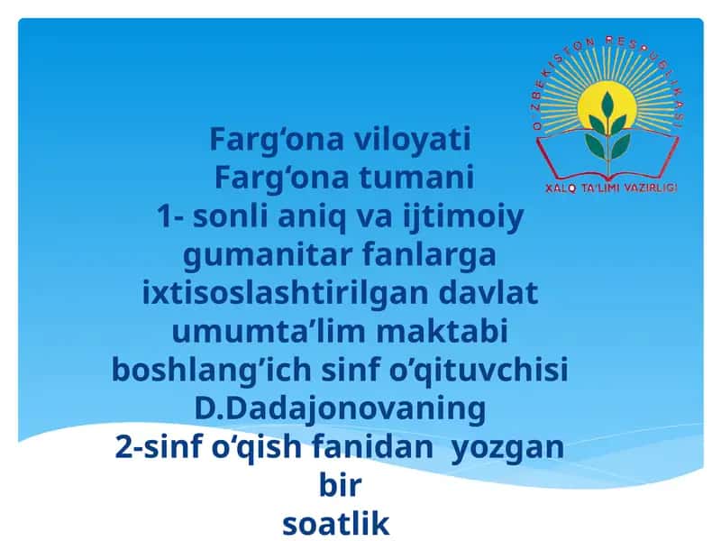 DARS ISHLANMASI