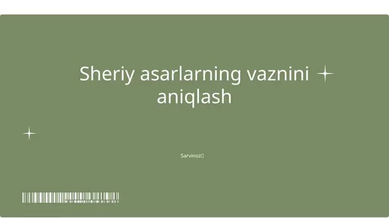 Sheriy asarlarning vaznini aniqlash