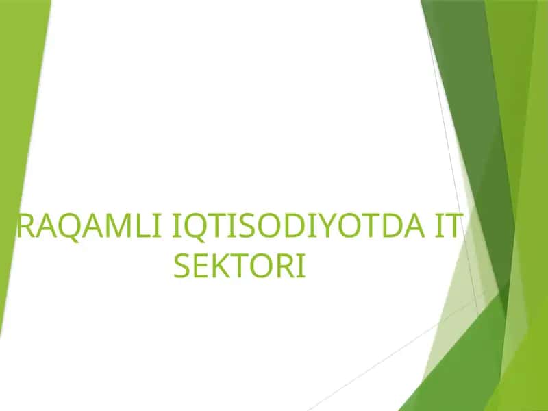 RAQAMLI IQTISODIYOTDA IT SEKTORI