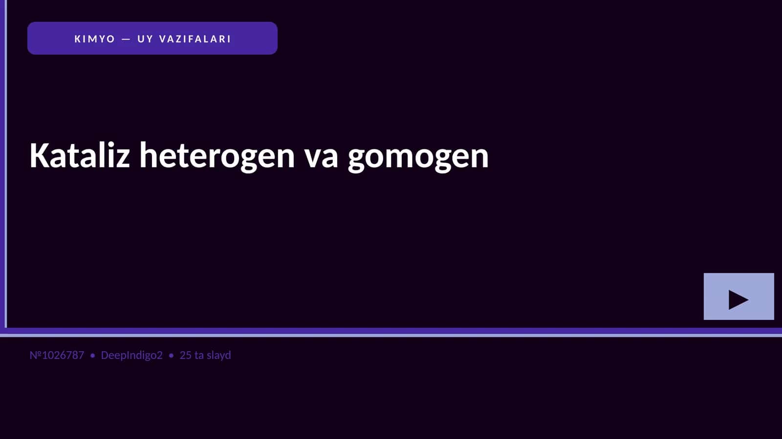 KIMYO — UY VAZIFALARI