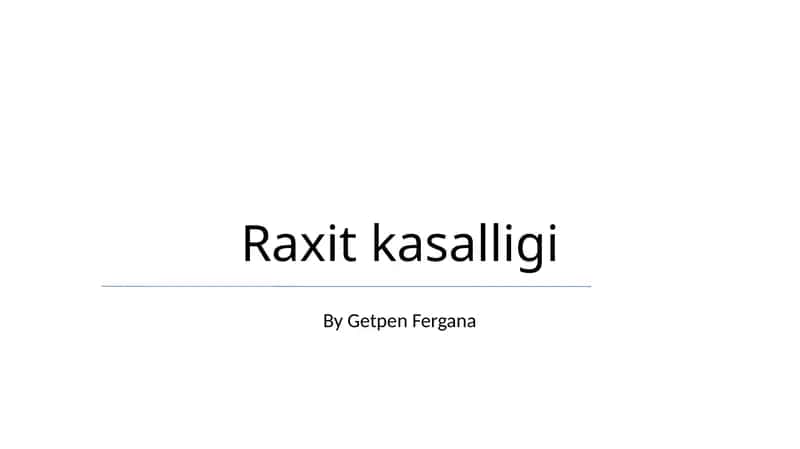 Raxit kasalligi