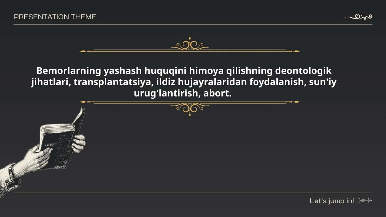 Bemorlarning yashash huquqini himoya qilishning deontologik jihatlari