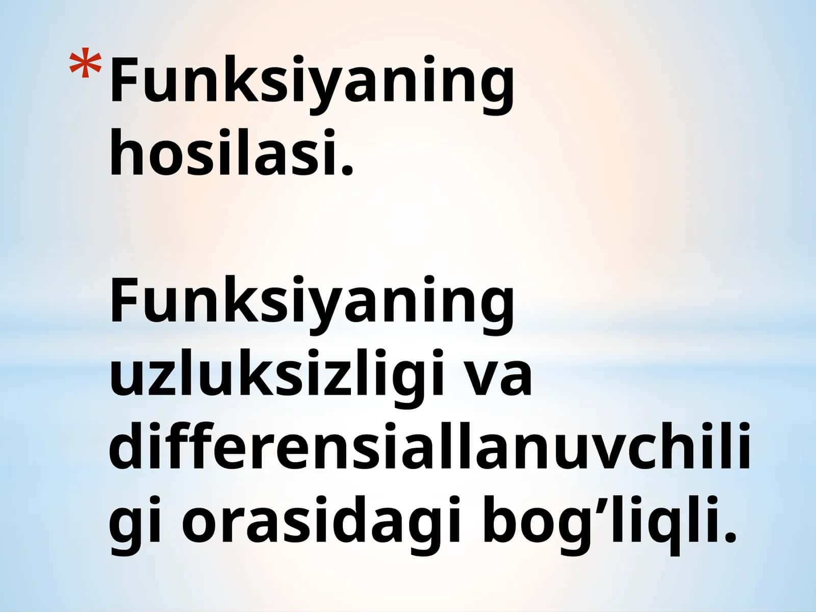 Funksiyaning hosilasi