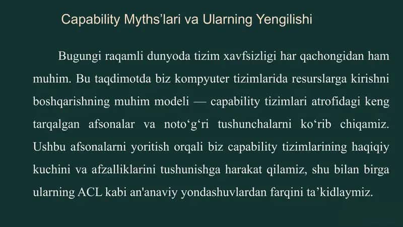 Capability Myths’lari va Ularning Yengilishi
