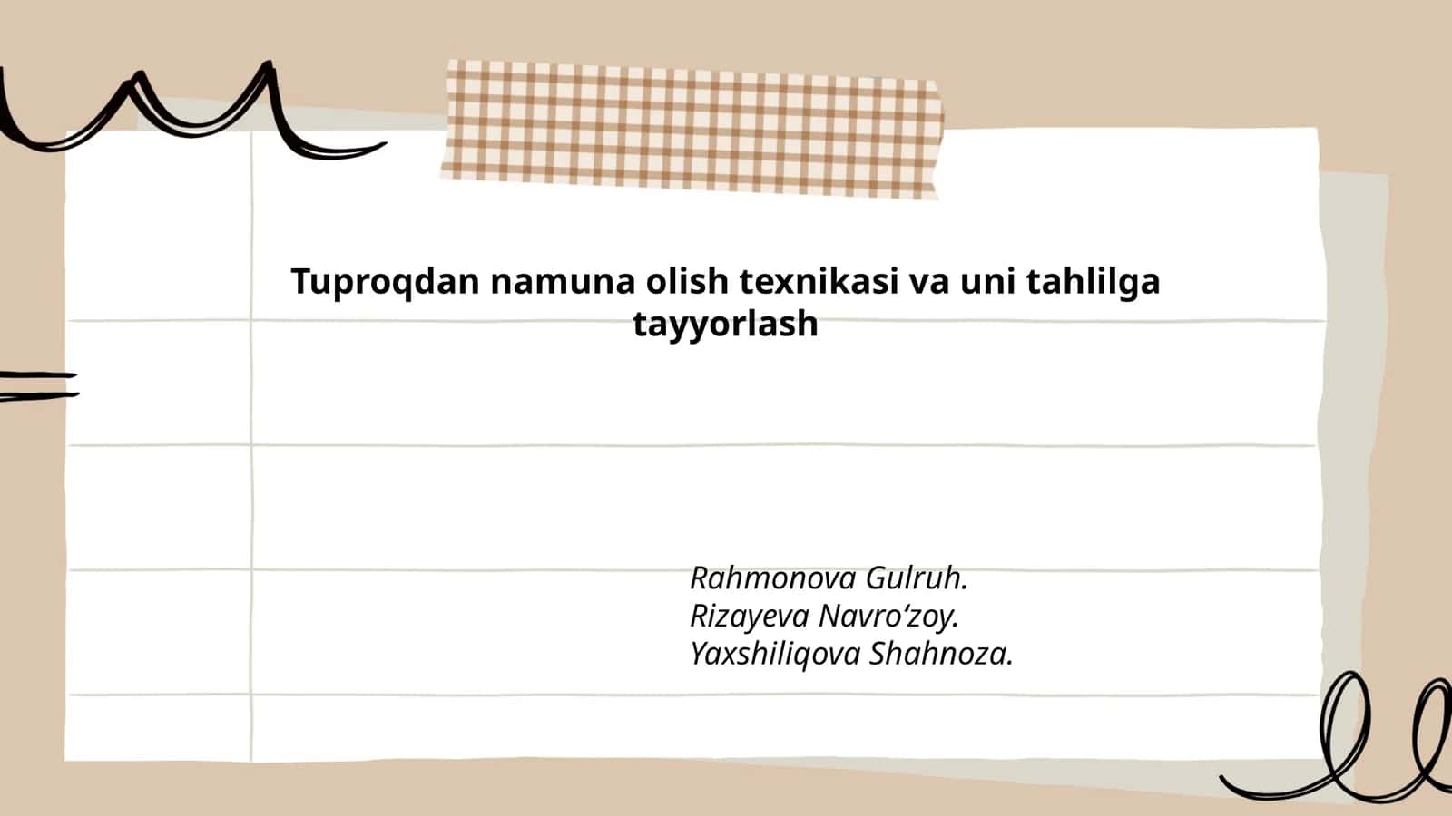 Tuproqdan namuna olish texnikasi va uni tahlilga tayyorlash