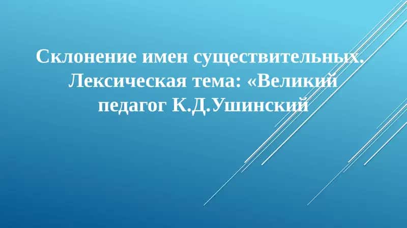 Склонение имен существительных