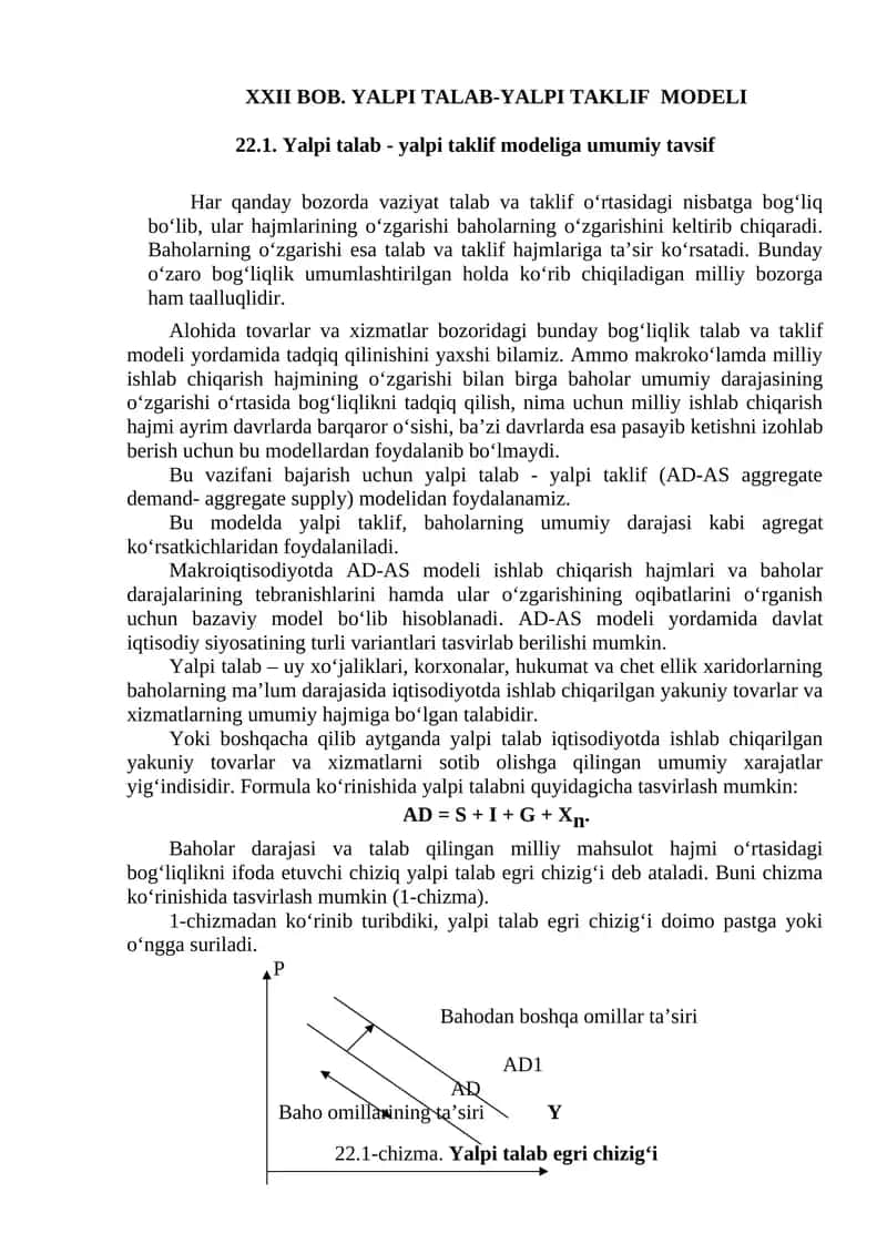 Yalpi talab - yalpi taklif modeli