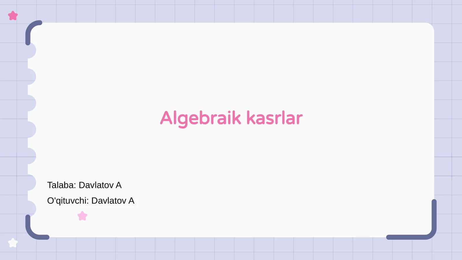 Algebraik kasrlar
