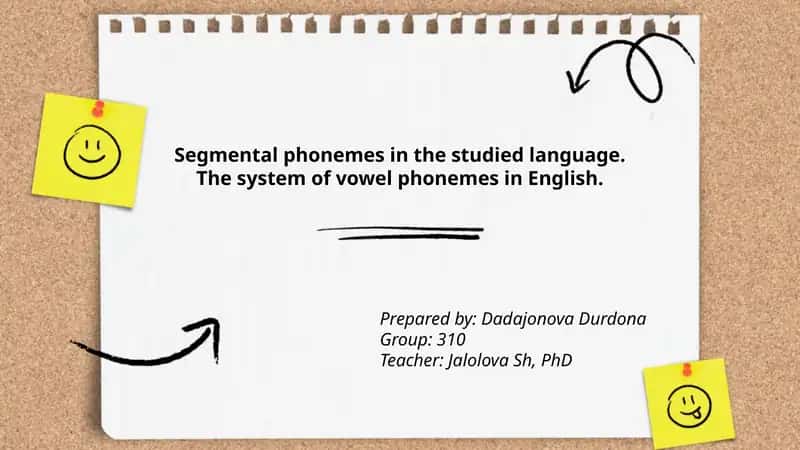 Segmental phonemes in English
