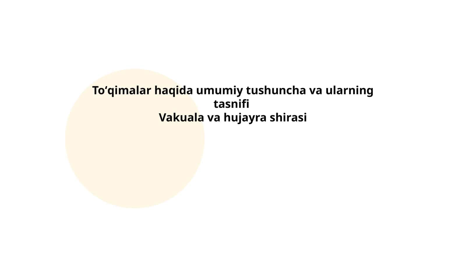 Toʻqimalar haqida umumiy tushuncha va ularning tasnifi