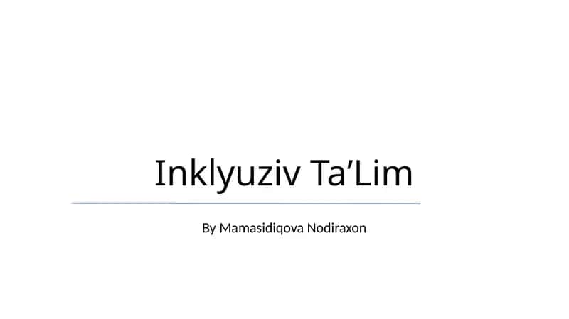 Inklyuziv TaʼLim