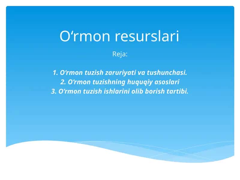 O‘rmon resurslari
