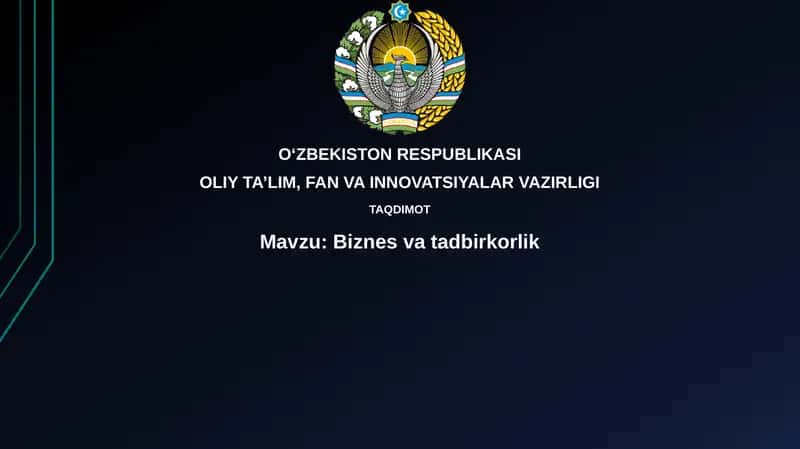 Biznesvatadbirkorlik