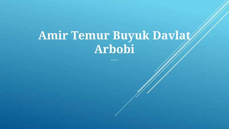 Amir Temur Buyuk Davlat Arbobi