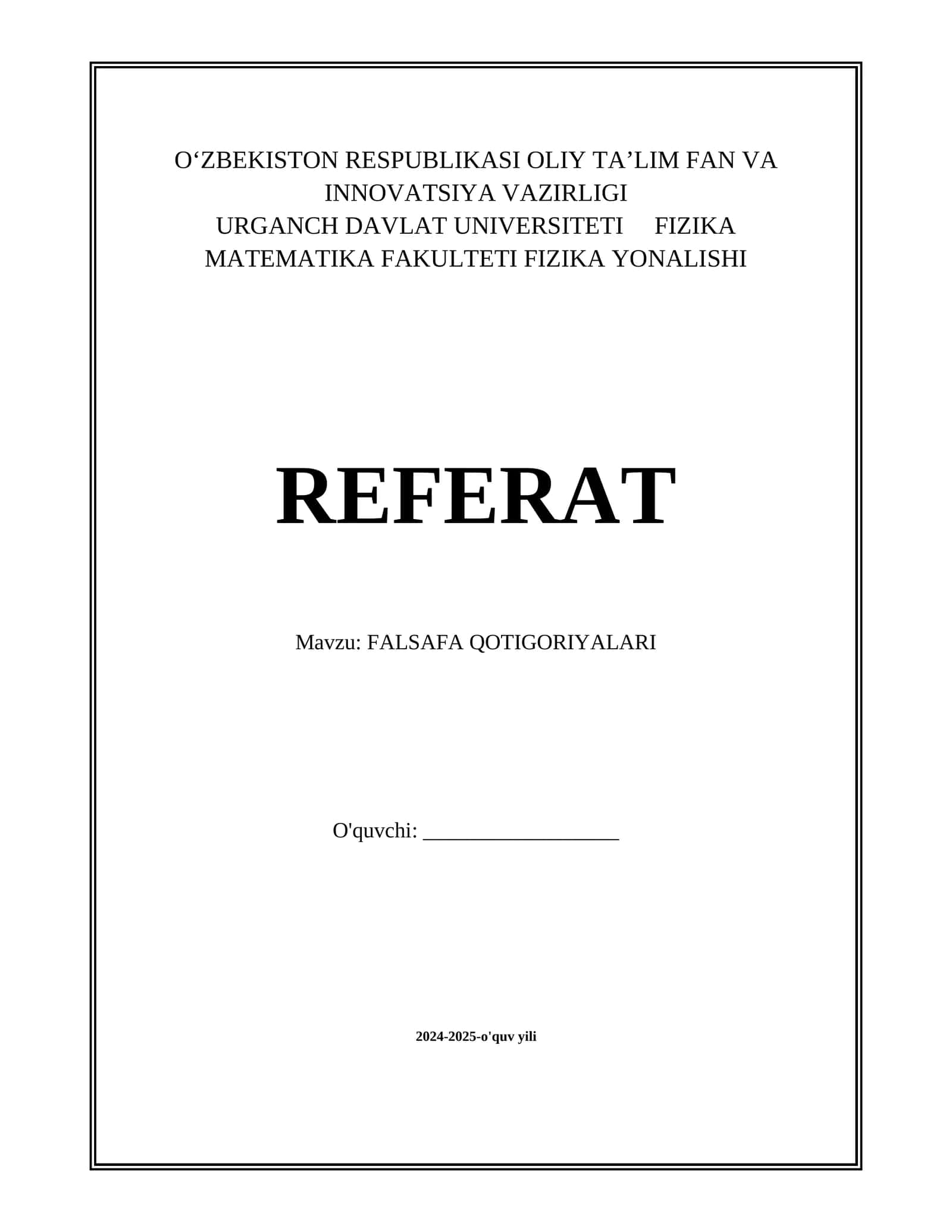 FALSAFA QOTIGORIYALARI