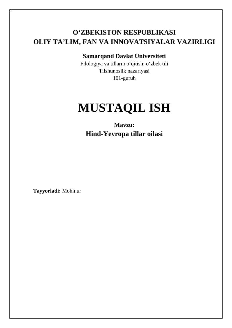 Hindevropa tillari oilasi: Kelib chiqishi, tarqalishi va asosiy xususiyatlari