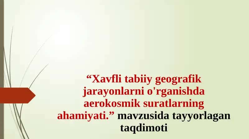 Aerokosmik Suratlar va Ularning Tabiiy Geografik Tadqiqotlarda Gio‘rni