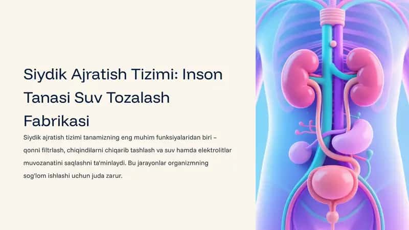 Siydik Ajratish Tizimi: Inson Tanasi Suv Tozalash Fabrikasi