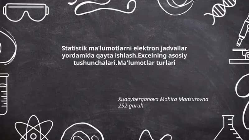 Excel va elektron jadvallar tushunchasi