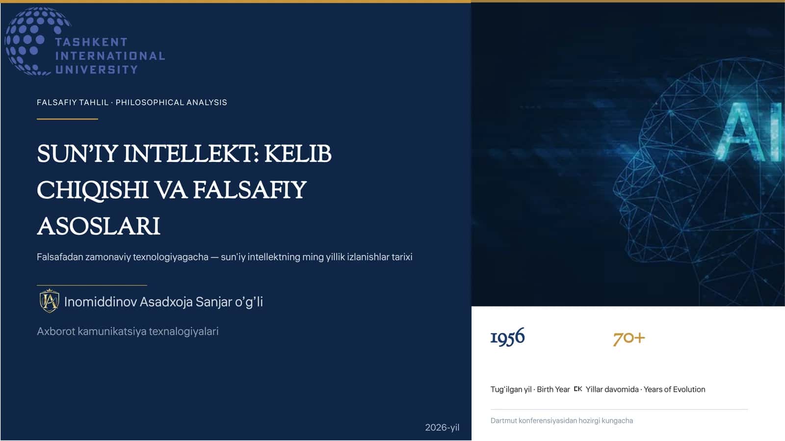 Sun'iy intellektning kelib chiqishi va falsafiy asoslari