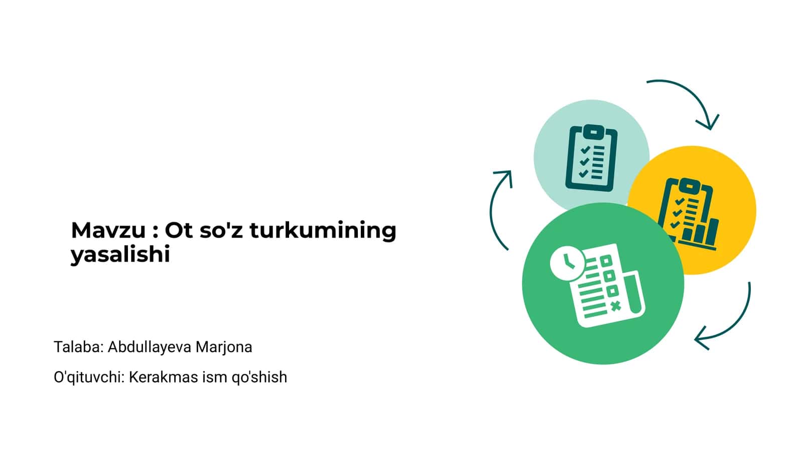 Ot so'z turkumining yasalishi
