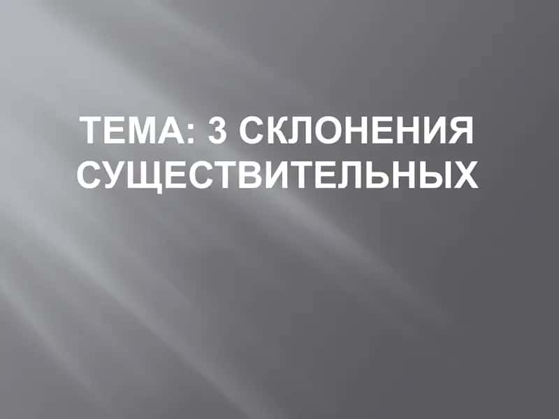 склонения существительных