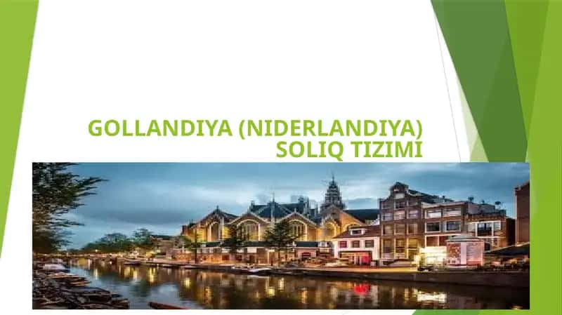 Gollandiya (Niderlandiya) Soliq Tizimi