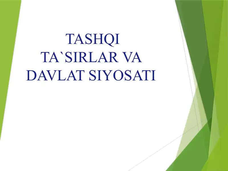 Tashqi ta’sirlar va Davlat Siyosati