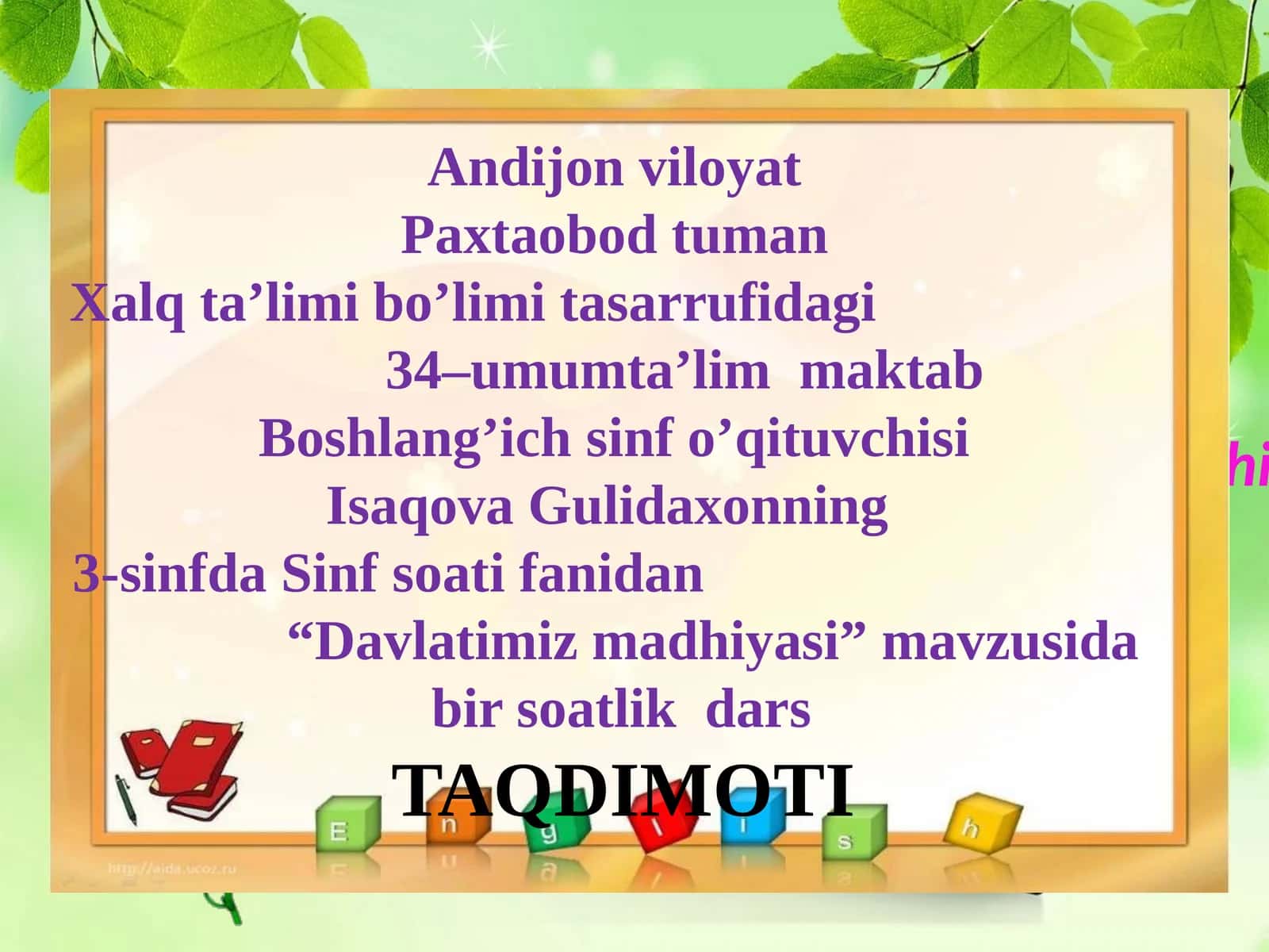 Mehnat ta'limi fanio'qituvchisi
