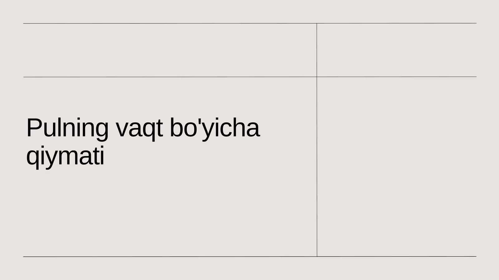 Pulning vaqt bo'yicha qiymati