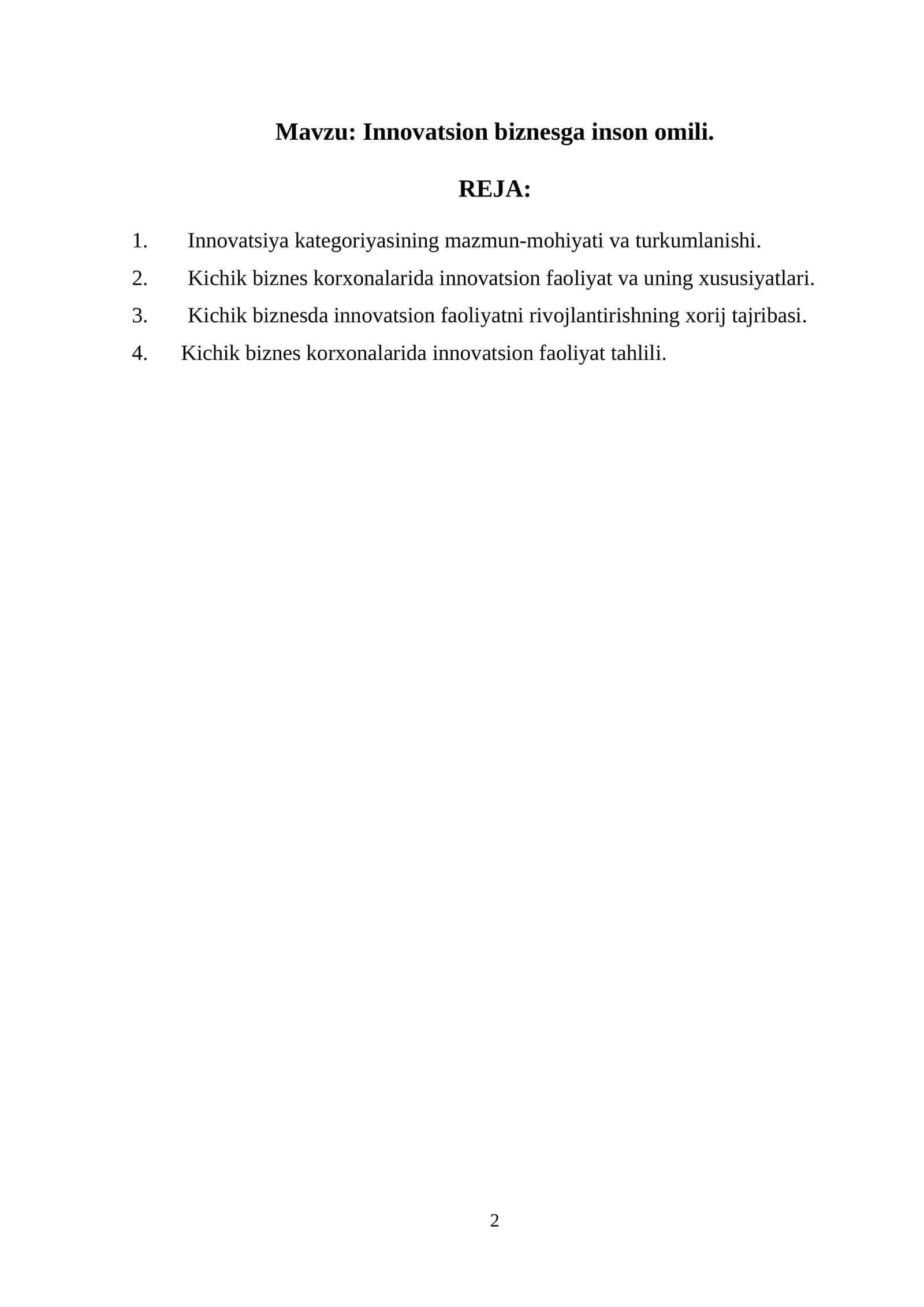 Innovatsion biznesga inson omili