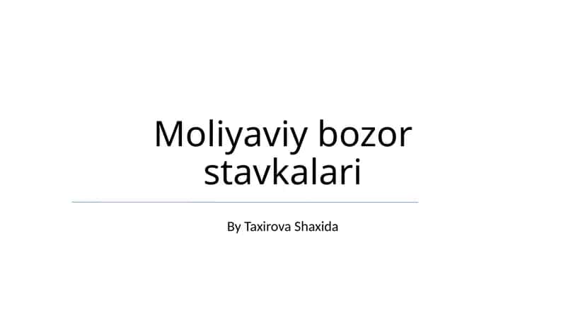 Moliyaviy bozor stavkalari