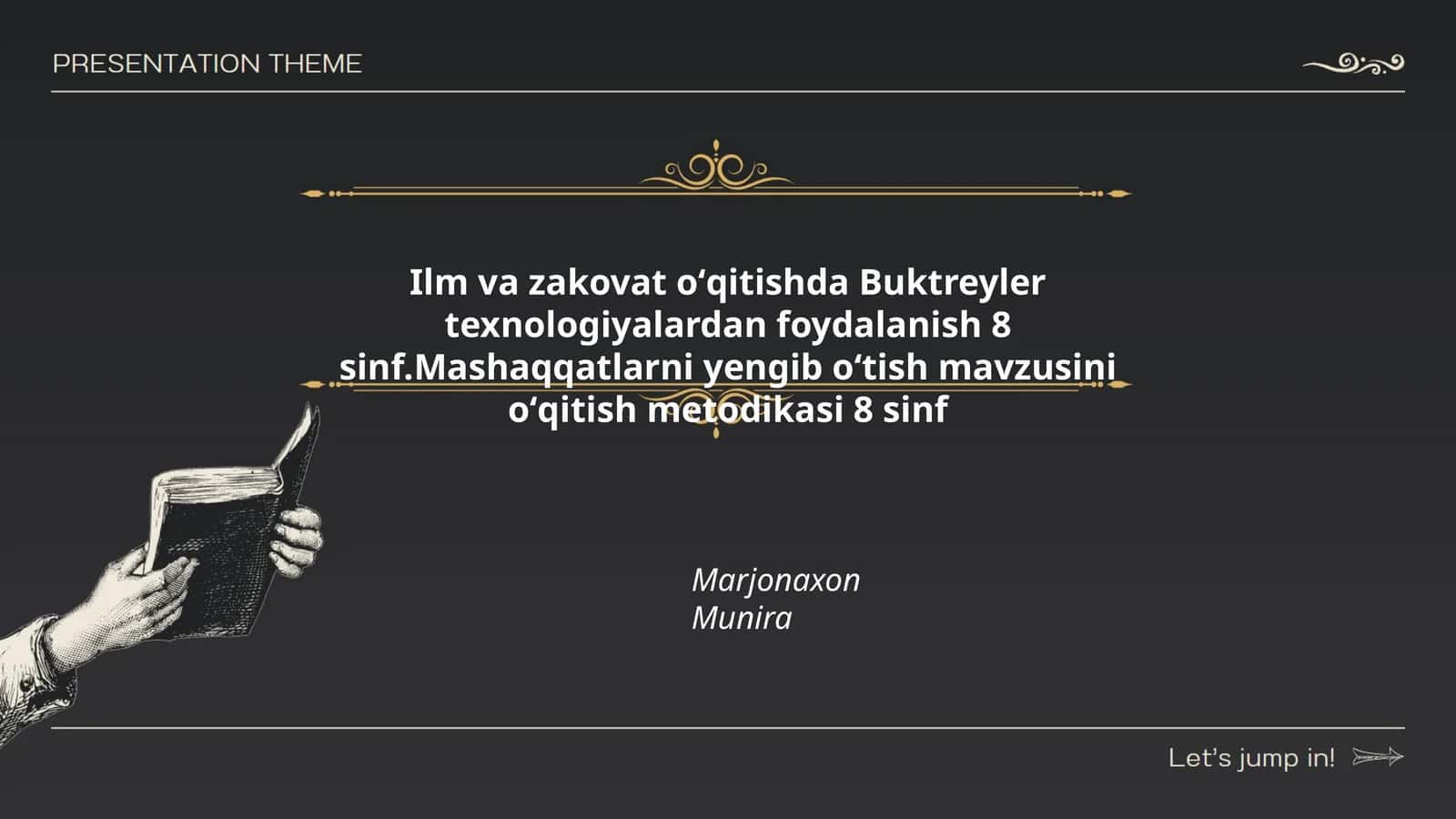 Mashaqqatlarni yengib oʻtish mavzusini oʻqitish metodikasi 8 sinf