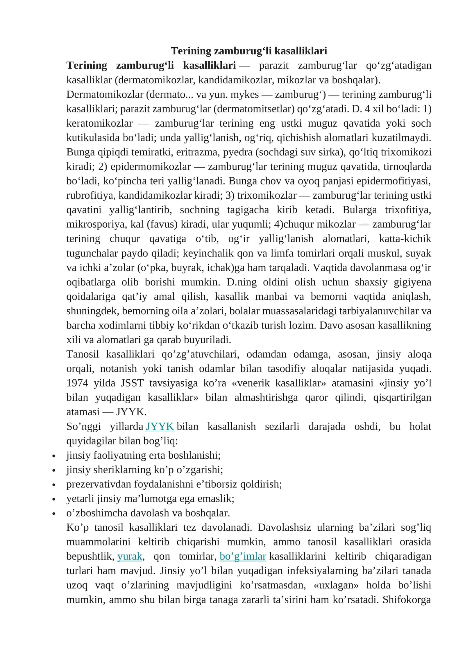 Terining zamburugʻli kasalliklari