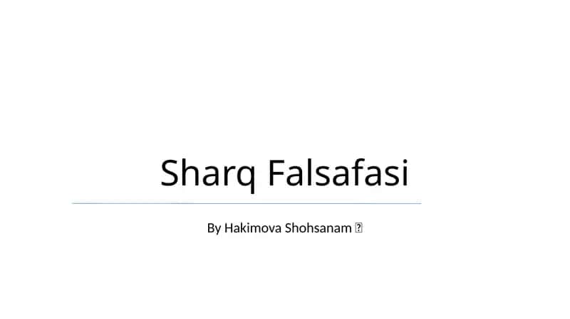 Sharq Falsafasi