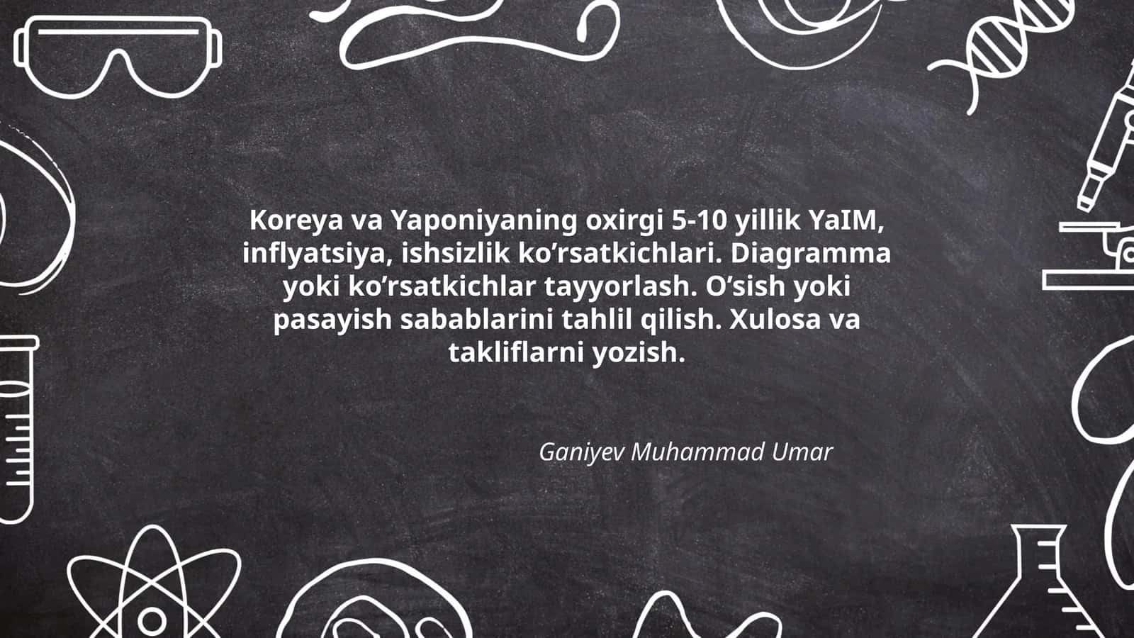 Koreya va Yaponiyaning oxirgi 5-10 yillik YaIM, inflyatsiya, ishsizlik ko’rsatkichlari