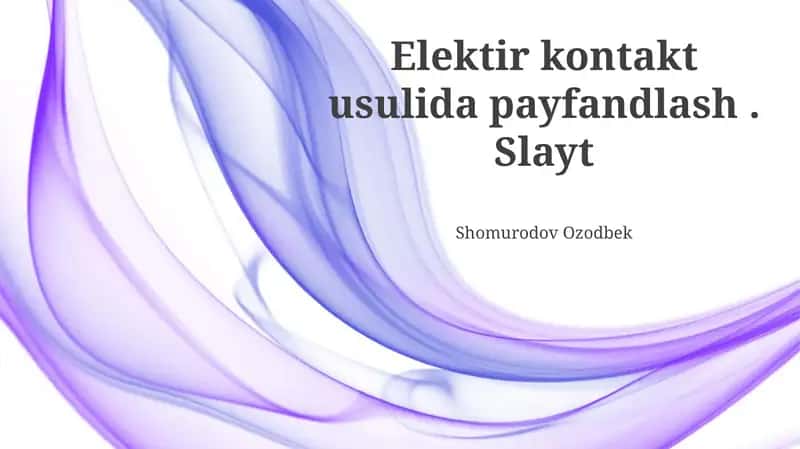 Elektr kontaktli payvandlash