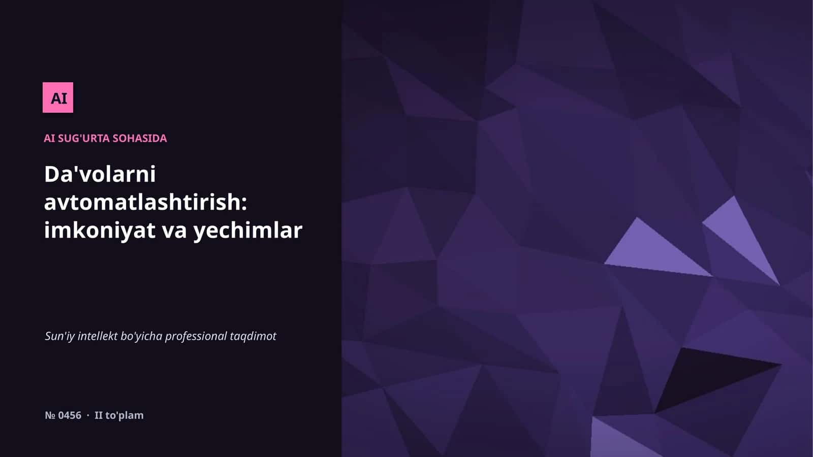 AI SUG'URTA SOHASIDA