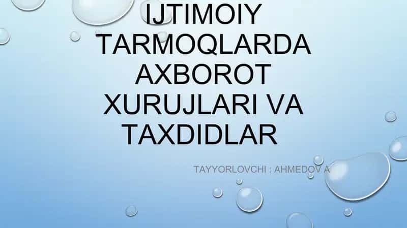 Ijtimoiy tarmoqlarda axborot xurujlari va taxdidlar