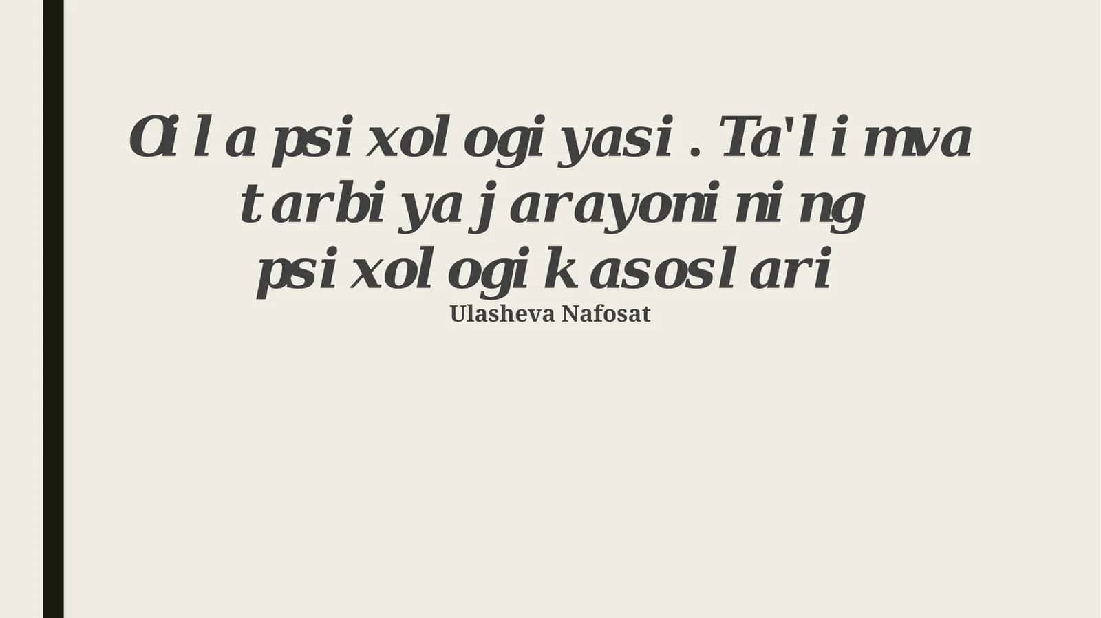 Ta'lim psixologiyasi