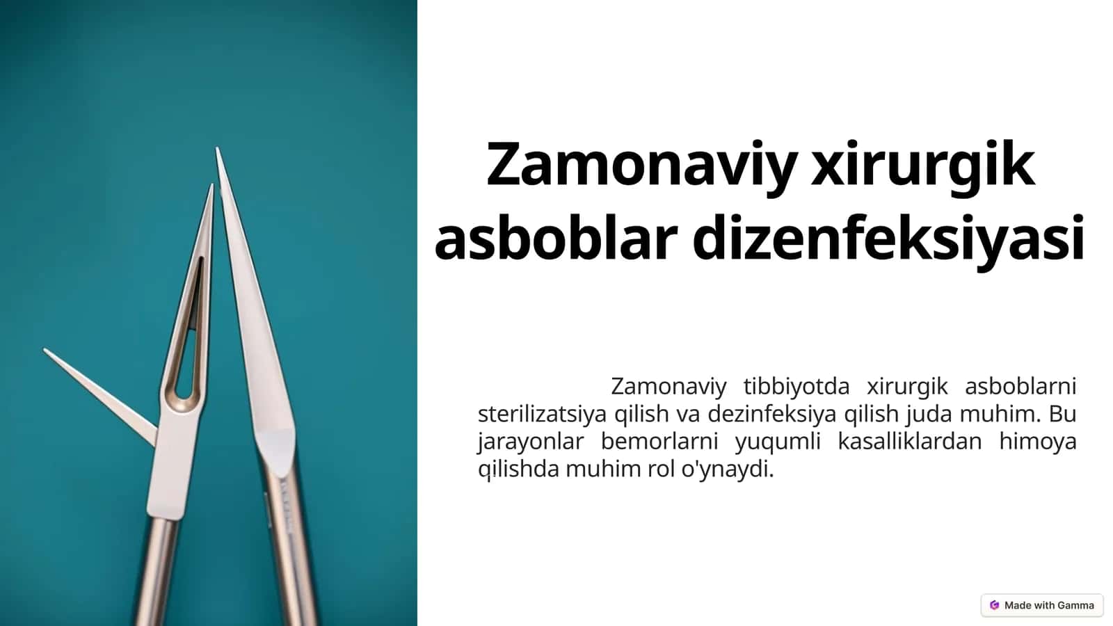 Zamonaviy xirurgik asboblar dizenfeksiyasi